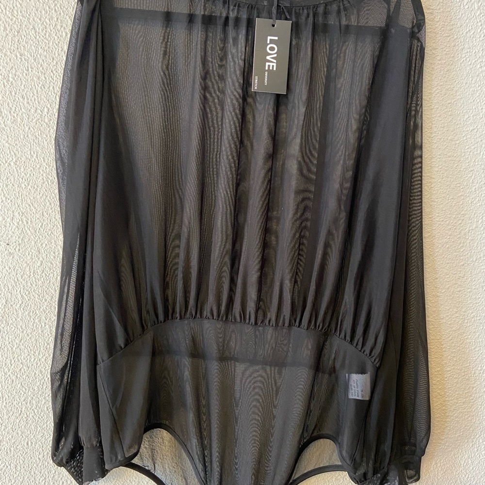 Brand New Sheer Black Bodysuit club wear